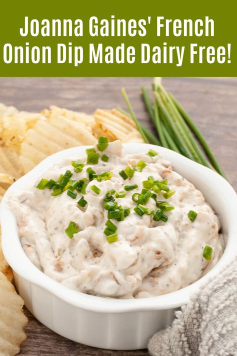 Dairy Free Onion Dip, Dairy Free French Onion Dip, Savory Dairy Free Snacks, Vegan French Onion Dip, Gf Df Dips, Dairy Free Chip Dip, Non Dairy Dips, Dairy Free Dips For Parties, Non Dairy Appetizers