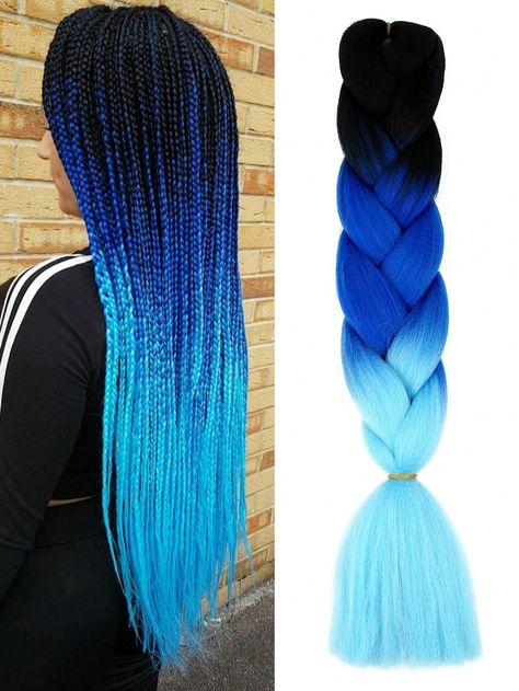 Dark Blue Braids, Light Blue Colour, Colour Fashion, Hair Crochet, Crochet Hair Extensions, Women Cosplay, Halloween And Christmas, Hair Braids, Braiding Hair