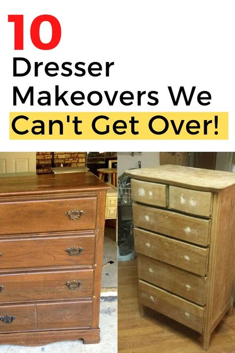 Easy creative dresser furniture flips. Thrift store dresser painted upcycled furniture. How to make over an old dresser. Upcycled dresser ideas DIY. #dresserupdate #dresserupcycle #furnituremakeoverdiyideas Painting Old Dressers Ideas, Paint Old Dresser, Dresser Ideas Diy, Black Painted Dressers, Dresser Top Organization Ideas, Retro Furniture Makeover, Dresser Remodel, Dresser Makeover Ideas, Dresser Flip