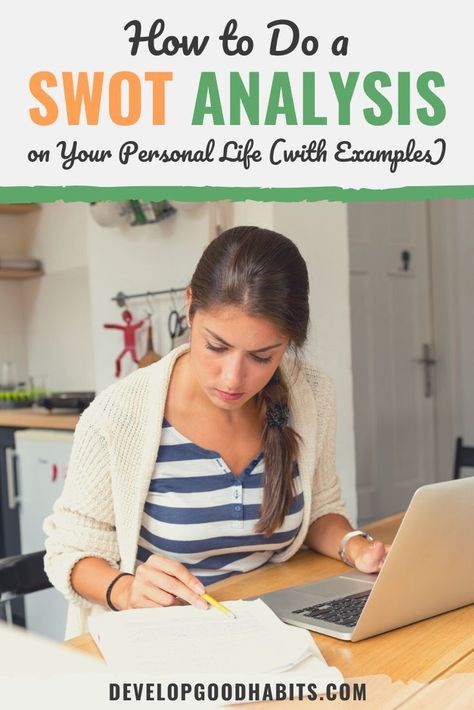 A big part of working on personal development is having a clear picture of where you are right now. Knowing exactly where you are versus where you want to be can help you strategically plan for success.  But how can you do an objective self-analysis to determine what makes you unique? Learn How to Do a SWOT Analysis on Your Personal Life (with Examples) #swotanalysis #personaldevelopment #selfhelp #selfimprovement Personal Swot Analysis Example, Swot Analysis Of Myself, Personal Swot Analysis, Identifying Strengths, Teen Club, Self Analysis, Organizational Development, Plan For Success, Self Help Skills