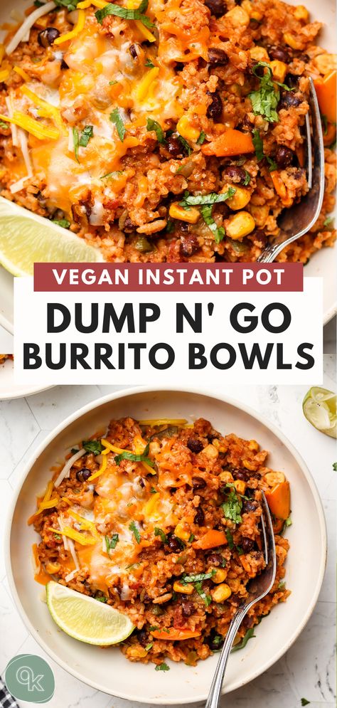 Instant Pot Vegan Burrito Bowl, Quick Vegan Gluten Free Dinner, Plant Based Recipes Instant Pot, Instant Pot Burrito Bowl Vegetarian, 1 Pot Vegan Meals, Healthy Instant Pot Vegetarian Recipes, Vegan Meal Prep Instant Pot, Vegan One Pot Meals Healthy, Instapot Dinner Ideas Healthy