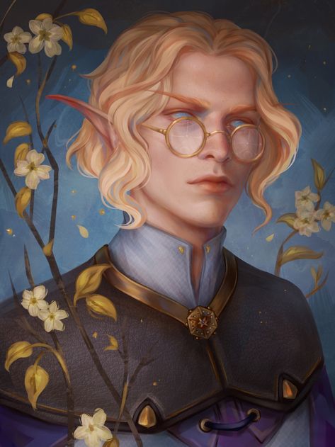 ArtStation - 5674 Half Elf Character Design, High Elf Art, Dnd Elf Character Design, Elf Artificer, Dnd Character Art Male, Dnd Male Character, High Elves Dnd, High Elf Male, Characters With Glasses