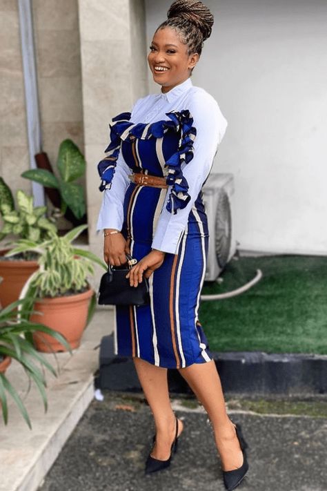 Ankara Corporate Dresses, African Dress For Ladies, Trendy Pictures, Corporate Gowns, Corporate Woman, Short Gown Styles, Stylish Naija, Ankara Short Gown Styles, Outfits For Ladies