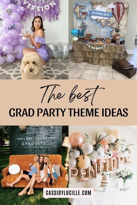 Planning the ultimate graduation celebration? Look no further than our guide to the best grad party theme ideas. Whether you're leaning towards classic elegance or modern vibrancy, these 24 high school graduation party themes offer a range of options for a standout graduation party. Tap here for the best graduation theme ideas now! Senior Party Themes High Schools, Graduation Theme Ideas High School, Graduation 2025 Ideas, Grad School Graduation Party, Graduation Party Themes For Girls Ideas, Girl Graduation Party Ideas, Graduation Theme Ideas, Graduation Theme Party Ideas, Senior Party Ideas