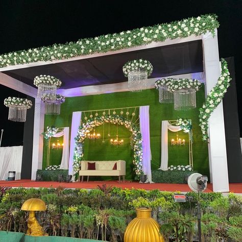 Reception Stage Backdrop, Marriage Hall Decoration, Wedding Reception Stage, Backdrop Setup, Stage Backdrop Design, Wedding Entry, Marriage Hall, Wedding Gate, Reception Stage