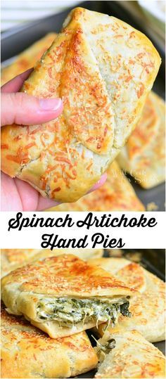 Spinach Artichoke Hand Pies Mini Ham Cheese And Spinach Breakfast Pies, Will Cook For Smiles, Savory Pies, Meat Pies, Artichoke Recipes, Creamy Spinach, Spinach Recipes, Savory Pie, Pie Dough