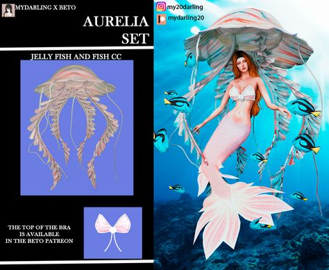 Sims 4 Island Living Cc Mermaid, Jellyfish Sims 4 Cc, Sims Mermaid Cc, Sims 4 Mermaid Cc Tail, Ts4 Mermaid Cc, Sims 4 Mermaid Cc, Sims Packs, Pelo Sims, Sims 4 Game Mods