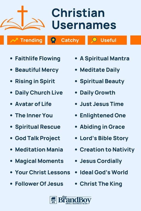 Christian Usernames Christian Story Names Snapchat, Usernames For Christians, Godly Username Ideas, God Username Ideas, Christian Instagram Account Names, Christian Instagram Usernames, Christian Usernames For Instagram, Christian Username Ideas For Tiktok, Christian Username Ideas Instagram