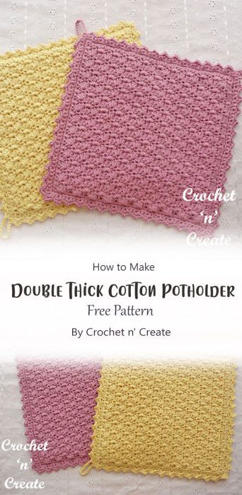 Farmhouse Pot Holder Crochet Pattern, Crochet Thick Pot Holders Free Pattern, Crochet Pot Holders Double Thick, Crochet Double Thick Potholder, Crochet Kitchen Potholders, Double Thick Trivet Crochet Pattern, Thick Crochet Potholder Free Pattern, Crochet Thick Potholders, Crochet Potholders Patterns