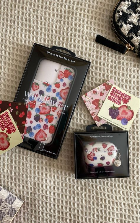 Wildflower Airpods Case, Wildflower Berry Case, Wildflower Airpod Case, Wildflower Fruit Tart Case, Wallflower Phone Cases, Wf Phone Cases, Lululemon Wristlet, Aesthetic Devices, Wildflower Aesthetic