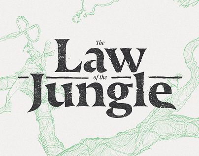 The Jungle—a place free of Man, where animals rule. Over generations, its inhabitants have created their own laws, language and understanding of the world. This has lead to a lexicon of unique terminology; phrases like Red Flower, man cub and paw paw. We … Typography Examples, Zoo Logo, Web Typography, Jungle Aesthetic, Sans Serif Typography, Law Of The Jungle, Aesthetic Quote, The Jungle Book, Word Mark Logo