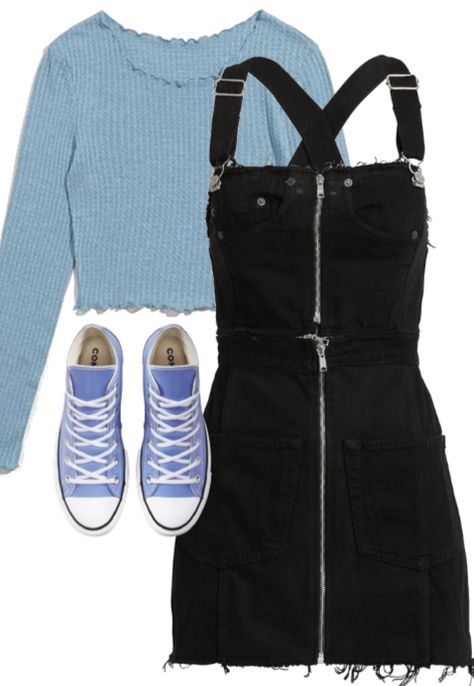 CC: Light Blue & Black Outfit | ShopLook Aesthetic Nerd Outfit, Light Blue And Black Outfit, Blue Grunge Outfit, Blue Black Outfit, Cryptidcore Outfit, Grunge Outfits Women, Blue And Black Outfit, Baby Blue Outfit, Goth Styles