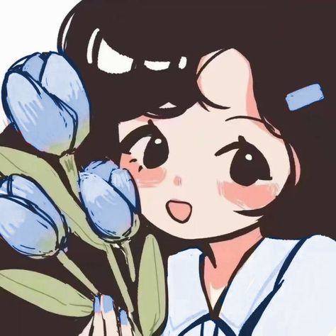 Animated Flowers Aesthetic, Tulips Pfp, 웃긴 사진, Cute Doodle Art, Cute Little Drawings, Girls Cartoon Art, Art Icon, A Drawing, Cute Doodles