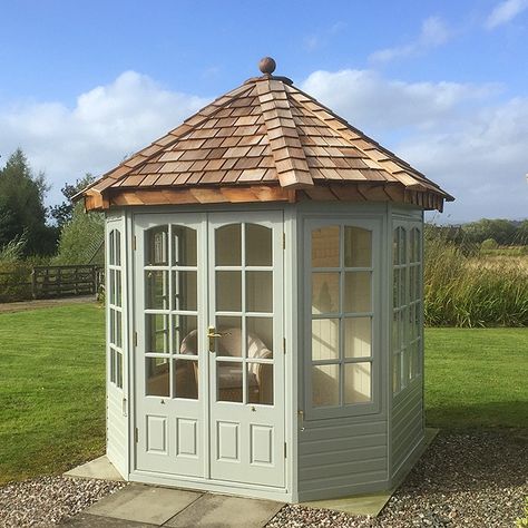 Malvern Hopton Summer House | GBC Group Small Garden Gazebo, Octagonal Summer House, Wooden Garden Buildings, Small Summer House, Open Gazebo, Large Gazebo, Hot Tub Gazebo, Gazebo Plans, Merry Widow