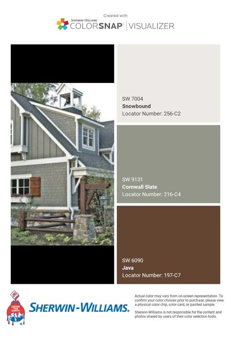 Brown And Grey Exterior House Colors, Dark Brown Siding House Color Schemes, Brown Painted Houses Exterior, Green Exterior House Colors With Stone, Exterior House Paint Color Combinations Brown Dark Wood, Craftsman Home Exterior Color Schemes, Sw Eclipse Paint Exterior, Exterior House Paint Color Combinations With Stone Rocks, Brown House Exterior Ideas