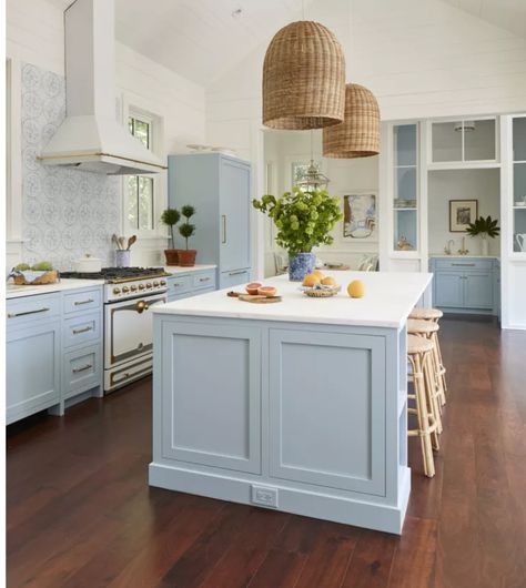 Tile With Wood Cabinets, Blue White Tile, Cabinets For Kitchen, Natural Dining Room, Dining Room Design, Wood Cabinets, Island Life, Future House, Lake House