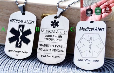 Bundle Medical Alert Tag &Medical Alert Necklace•Personalised Medical Alert Necklace•Medical Alert bundle•Medical Alert ID•Medical Alert Keychain Medical Alert Necklace, Lap Book, Heart Conditions, Medical Alert, Personalized Pendant, Personalized Tags, Emergency Medical, Dog Tag, Personalized Necklace