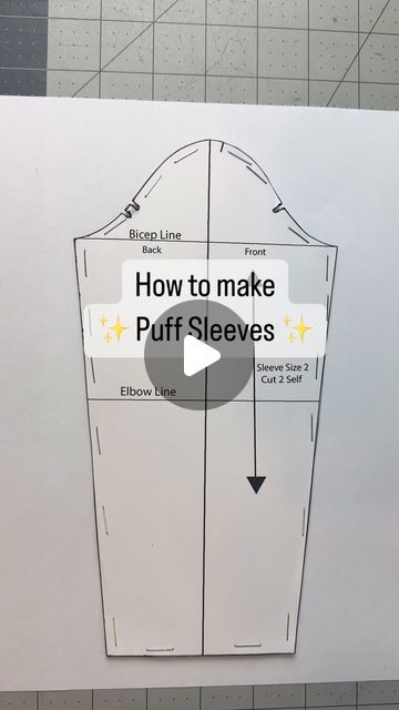 Gianna | Petite Sewing and Patterns on Instagram: "It’s called using Added Fullness 🤓 More details 👇🏼  Adding fullness is 1 of the 3 pattern making principals and in this video i’m adding 1” of EQUAL fullness on the top and the bottom of the sleeve pattern.   1” is also added to the top and 3/4” is added to the bottom before completing the shape.   Happy Pattern Making 💕   #patternmaker #patternmakingclasses #puffsleeves #sewingproject #patternmakingforfashiondesign #patternmakingbasics" Marie Sleeve Pattern, Free Puff Sleeve Pattern, Puff Sleeve Pattern Drafting, Puffy Sleeves Pattern, Puff Full Sleeve, Puff Sleeve Top Pattern, Top Pattern Sewing, Puff Sleeve Pattern, Sewing Sleeves