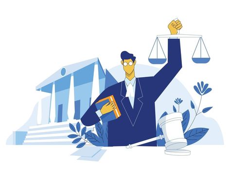 Lawyer Illustration Art, Lawyer Illustration, Education Illustration, Book Illustration Art, Social Media Design Inspiration, Vector Art Illustration, Cityscape Photos, Logo Banners, Legal Advice