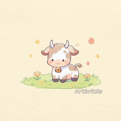 #cowdrawing #cutecow #kawaiicow #cutedrawing #cuteart #aesthetic #illustration #cute #kawaii #cuteartwork #cuteartstyle #kawaiiart #doodle #doodling #art #drawing #digitalart Kawaii Cow Drawing, Cute Cow Drawing, Cow Doodle, Animal Chibi, Sticker Doodles, Kawaii Cow, Doodling Art, Artwork Aesthetic, Cow Drawing