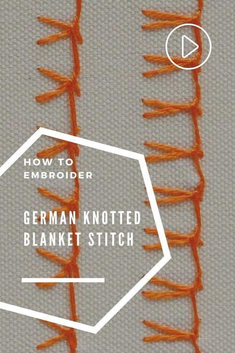 How to embroider German knotted blanket stitch German Knot Stitch, Knotted Blanket, Knot Blanket, Border Designs, Decorative Borders, Hand Embroidery Stitches, Blanket Stitch, Border Design, Watch Video