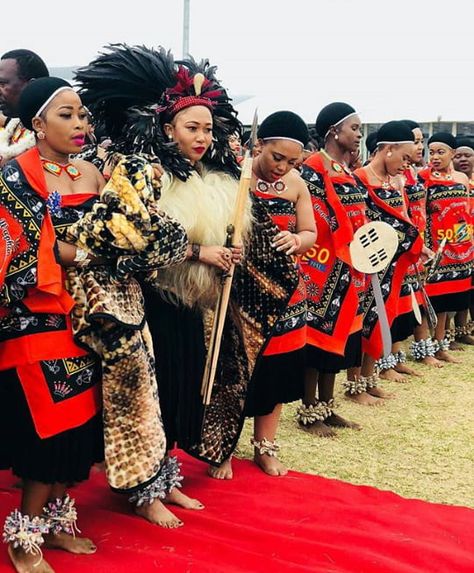 Swazi Royals In Traditional Emahiya Attire Eswatini Traditional Attire, Siswati Traditional Attire Women, Zulu Wedding Attire, Swazi Traditional Attire Women, Swati Wedding Dresses, Swati Traditional Attire Women, Swati Traditional Attire, Swazi Traditional Attire, Afro Wedding