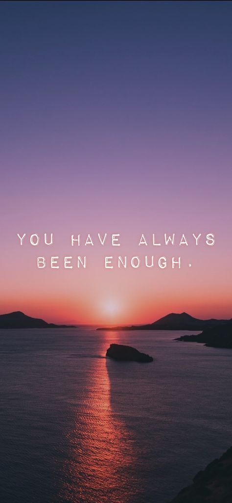 You have always been enough. From the Motivation app: https://motivation.app Always Look For The Good Quote, You Have Always Been Enough, I Am Unstoppable, Enough Is Enough Quotes, Thank You Pictures, Sparkle Quotes, Iphone Wallpaper Yellow, 7 Rules Of Life, Quote Wallpapers