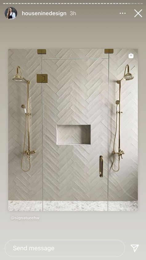 Calacatta Marble Bathroom Master Bath, Deco Floor Tile, Bathroom With 2 Shower Heads, Bedrosians Bathroom Tile, Neutral Timeless Bathroom, Matte Tile Shower Walls, Master Bath Granite Countertops, Glass Tile Accent Wall Bathroom, Modern Master Bath 2023