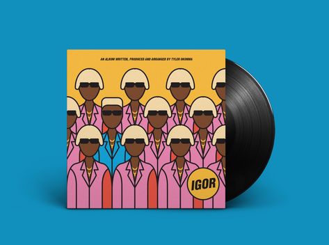 Vinyl Cover Illustration, Illustrative Album Covers, Album Covers Illustration, Illustration Album Cover, Artist Album Covers, Igor Album Cover, Album Cover Inspo, Album Jacket Design, Album Cover Illustration