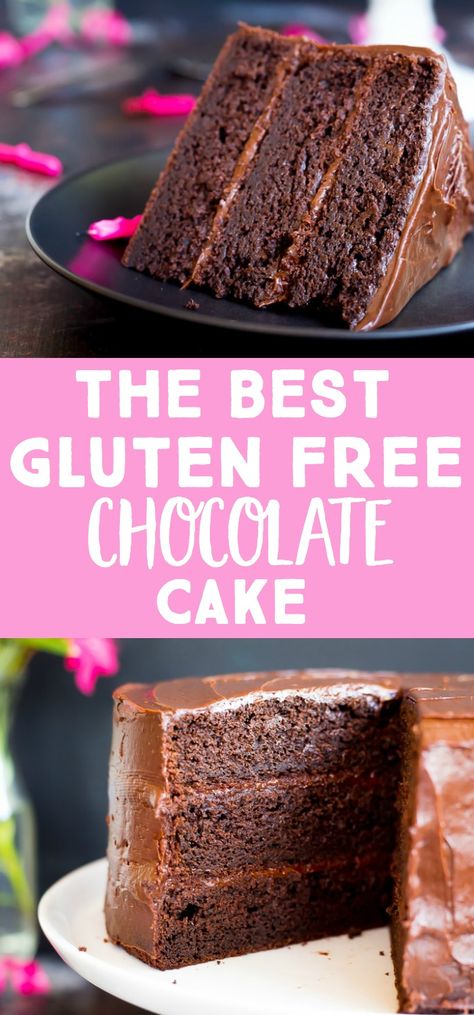 Best Gluten Free Chocolate Cake Recipe, Chocolate Cake Gluten Free Recipe, Mini Gluten Free Chocolate Cake, Gluten Free Cake Recipes Chocolate, The Best Gluten Free Cake, Simple Gluten Free Cake Recipes, Gluten Free Fudge Cake, Best Gf Chocolate Cake, Gf Chocolate Cake Recipe