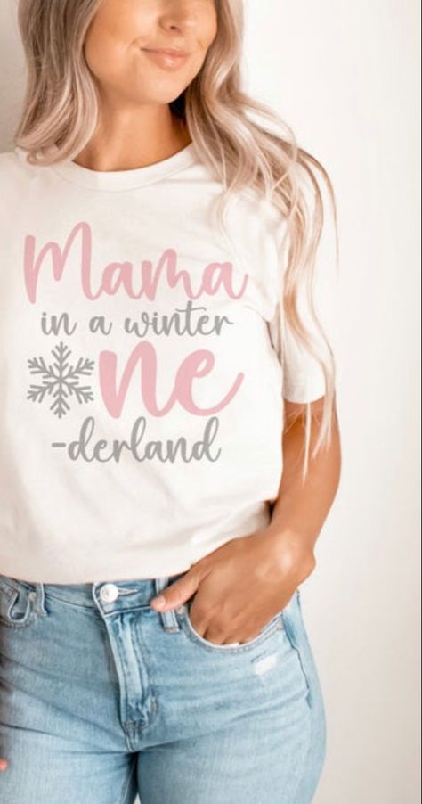 Winter Onederland Party Family Shirts, Winter Onederland Shirts For Parents, Winter Onderland Shirt Ideas, Winter Onederland Party, Winter Onederland, Family Shirts Matching, Bday Girl, Bday Ideas, 1st Bday