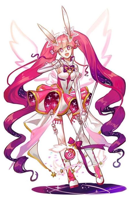 Kawaii Hero Costume, Aisha Landar, Anime Rabbit, Elsword Game, Magical Girl Outfit, Magical Girl Aesthetic, Art Pretty, Game Anime, Mahō Shōjo