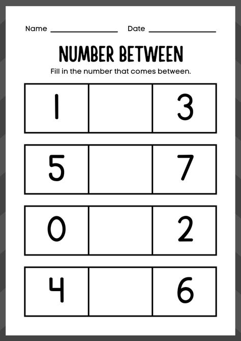 Number Between Activity Worksheet for Kids - Templates by Canva Number Writing Worksheets, Prek Homeschool, Lkg Worksheets, Number Worksheets Kindergarten, Activity Worksheet, Mathematics Worksheets, Math Centers Kindergarten, Counting Books, Worksheet For Kids