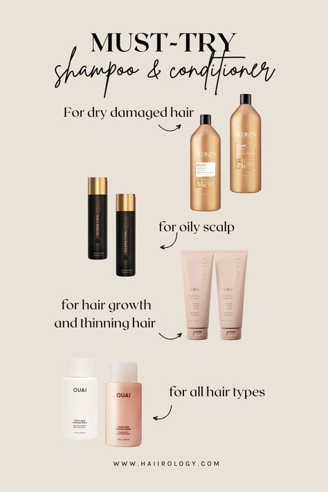 Whether you suffer from dry, damaged hair, struggle with an oily scalp, or want to promote hair growth and prevent thinning, this dynamic duos has got you covered. And the best part? It works for all hair types! So say goodbye to bad hair days and hello to luscious hair that shines with health and vitality. Don't wait any longer to give your hair the care it deserves - buy now! (P.S: These are my affiliate links) Best Shampoos And Conditioners, Best Drugstore Products, Drugstore Hair Products, Hair Repair Treatments, Shampoos And Conditioners, Dry Hair Care, Good Shampoo And Conditioner, Hair Maintenance Tips, Best Hair Care Products