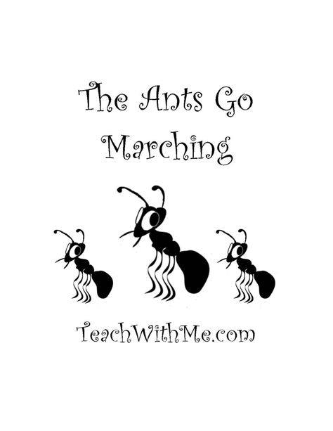 The Ants Go Marching Cards Ants Go Marching Song, Pictures Of Ants, The Ants Go Marching, Ants Go Marching, Ants Activities, Insect Unit, Insects Preschool, Elementary Learning, Classroom Freebies