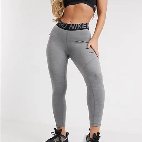 NIKE PRO grey leggings medium athletic training leggings Just Do It Leggings, Athletic Training, Grey Leggings, Nike Pros, Nike Pants, Leggings Shop, Sweatpants, Leggings, Nike