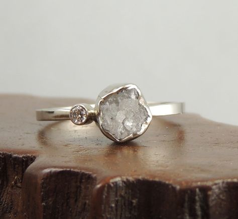 Raw Diamond Ring Vintage, Raw Engagement Ring Uncut Diamond, Raw Stone Engagement Rings Rough Cut, Silver Raw Diamond Ring, Raw Uncut Diamond Ring, Rustic Engagement Rings, Rough Diamond Engagement Ring, Rough Diamond Ring, Alternative Wedding Rings