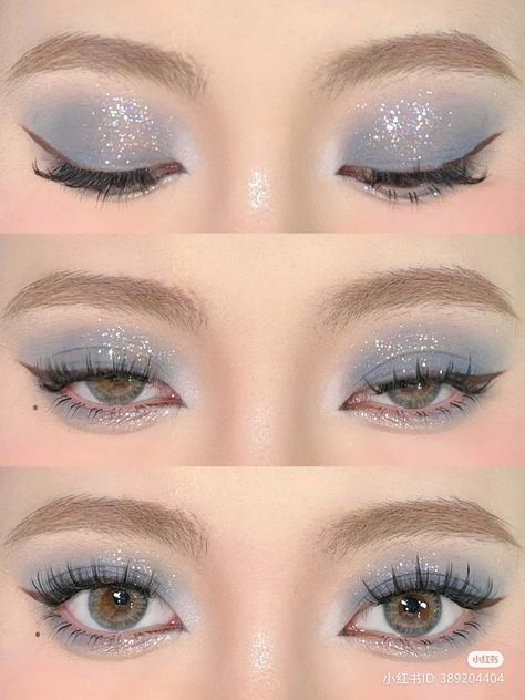 Makeup Emo, Doe Eye Makeup, Blue Eyeshadow Makeup, Pastel Makeup, Douyin Makeup, Doll Eye Makeup, Magical Makeup, Ethereal Makeup, Pinterest Makeup