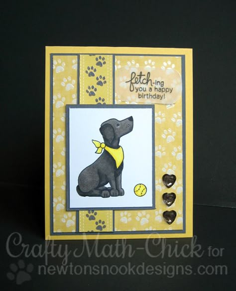 Labrador Dog Birthday Card by Crafty Math-Chick | Fetching Friendship Stamp set by Newton's Nook Designs Dog Cards Handmade, Dog Sympathy Card, Pet Sympathy Cards, Dog Birthday Card, Pet Sympathy, Dog Cards, Cat Cards, Stamping Up Cards, Animal Cards