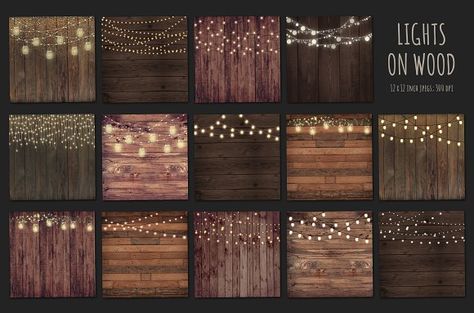 Rustic fairy lights on wood by Paper Farms on @creativemarket Wood Background Design, Wood Path, Etsy Shop Branding, Qr Codes Animal Crossing, Animal Crossing Villagers, New Animal Crossing, Mason Jar Lighting, Animal Crossing Game, Graphic Design Pattern