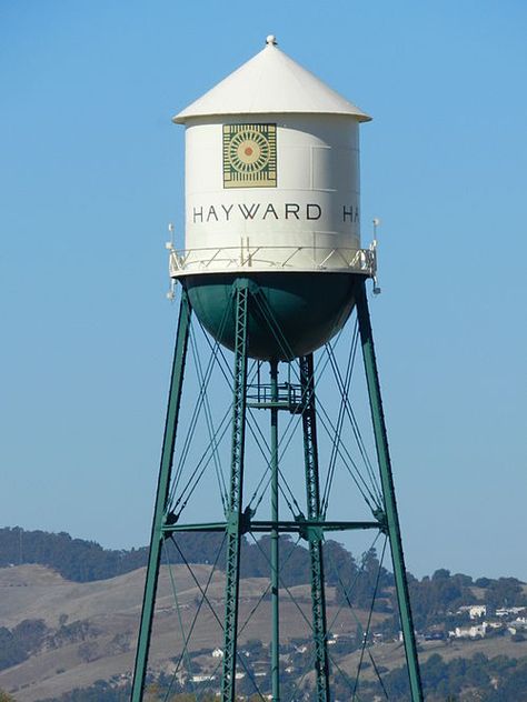 Hayward California, Brewery Logo, California Tattoo, Old Windmills, Contra Costa County, Water Towers, Bay Area California, California City, Bay City