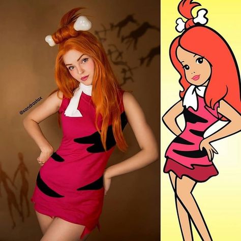 Pebbles from Flintstones cosplay  @xAndrastax #halloween #autumn #fall #october Flintstones Cosplay, Halloween Costumes Red Hair, Halloween Bananas, Red Head Halloween Costumes, Redhead Costume, Flintstones Pebbles, Pebbles Costume, Red Hair Halloween Costumes, Office Halloween