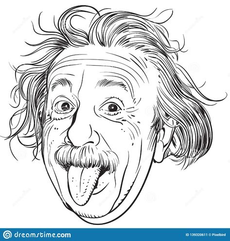 Albert Einstein portrait, line art illustration. Illustration about history, discovery, drawing, background, isolated, head, artwork, genius, people, person, retro, face - 139320611 Albert Einstein Drawing Easy, Albert Einstein Portrait, Einstein Portrait, History Drawings, Modern Physics, Line Art Illustration, Caricature Drawing, Pen Sketch, Stock Art