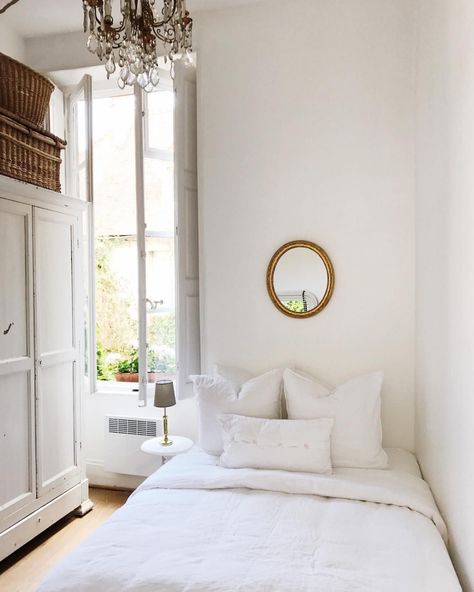 Parisienne Bedroom, Simple Thoughts, Parisian Bedroom, Shelter Ideas, Sweetest Dreams, Mind Palace, French Country Bedrooms, White Bed, Dekorasi Kamar Tidur