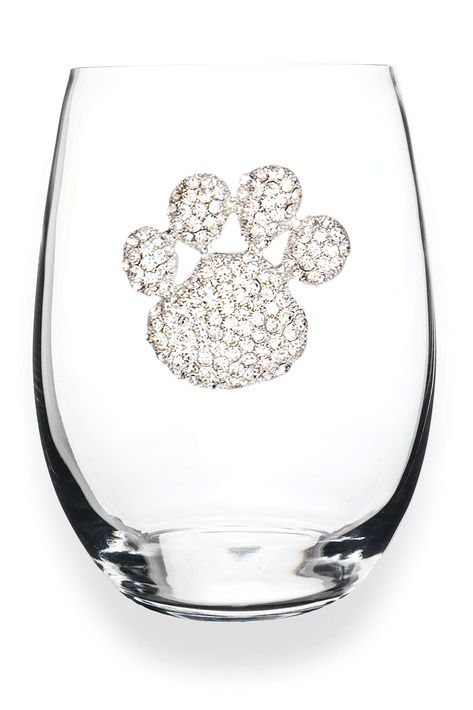 PRICES MAY VARY. A NEW BREED OF WINE GLASS - The Paw Print Wine Glass from The Queens’ Jewels features a delightful paw print created from clear, diamond-like rhinestones. It’s an ideal choice for pet enthusiasts who want to add a touch of elegance and playfulness to their wine experience. THE ORIGINAL JEWELED WINE GLASS FROM THE QUEENS’ JEWELS WILL DEFINITELY MAKE YOU THE CENTER OF ATTENTION - Whether it is an evening in with a glass of fine wine, wedding bridal shower or party. Be the standout Bumble Bee Craft, Queens Jewels, Dog Motif, Decorated Wine Glasses, Wine Glass Crafts, Moments In Time, Lucky Horseshoe, Wine Wedding, Cool Gifts For Women