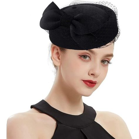 British Style Pillbox Hat Women Church 04a-black Derby Tea Party, Veil For Wedding, Hat With Veil, Wedding Bridal Hair, Bridal Hair Accessory, Women Church, Church Hat, Pillbox Hat, Church Hats