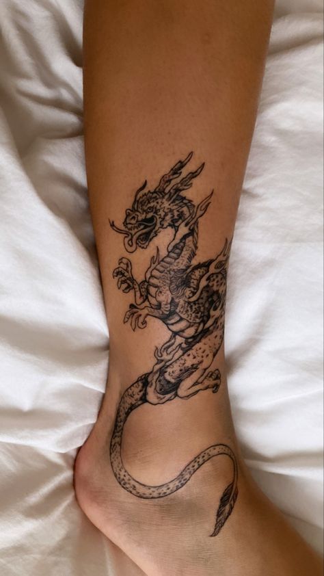 Mia Sayoko Tattoos, Traditional Dragon, Shin Tattoo, Free Hand, Dreamcatcher Tattoo, Tattoos