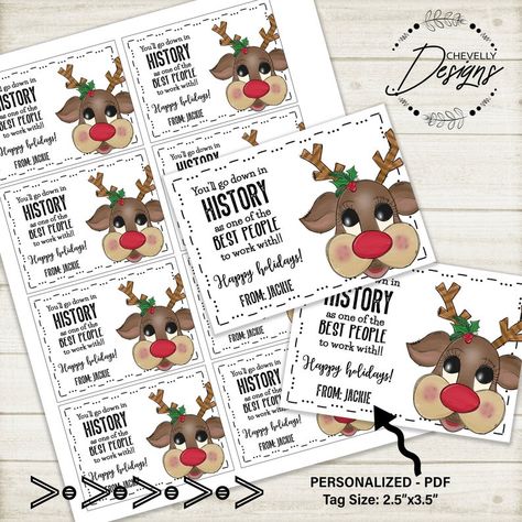 Boss Christmas, Coworkers Christmas, Marketing Gift, Reindeer Gifts, Staff Gifts, Christmas Gift Tags Printable, Employee Appreciation Gifts, Christmas Gifts For Coworkers, Tags Printable