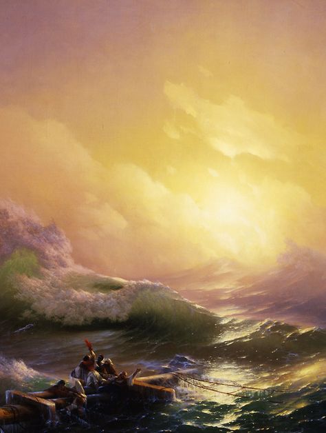 Hovhannes Aivazovsky. Detail from The Ninth Wave, 1850. The Ninth Wave, Ivan Konstantinovich, Art Mini Toile, Ivan Aivazovsky, No Wave, Canvas Art Projects, Marine Art, Textured Canvas Art, Wave Art