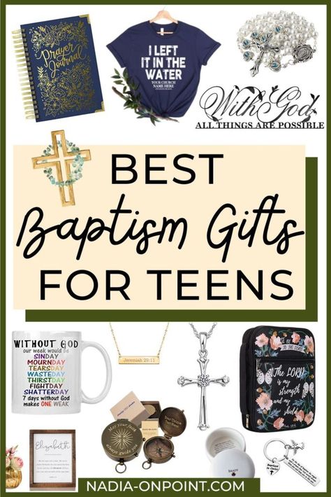 Girl Baptism Gifts, Baptism Gift Ideas Teen Girl, Christian Baptism Gifts, Gifts For Confirmation, Baptism Gifts For Teenage Boys, Baptism Gifts For Girl, Christian Gifts For Teens, Gifts For Baptism For Boy, Gifts For Baptism Girl